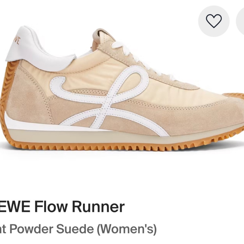 Beige and White Sneakers with Gum Sole